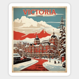 Victoria Canada Vintage Poster Tourism Sticker